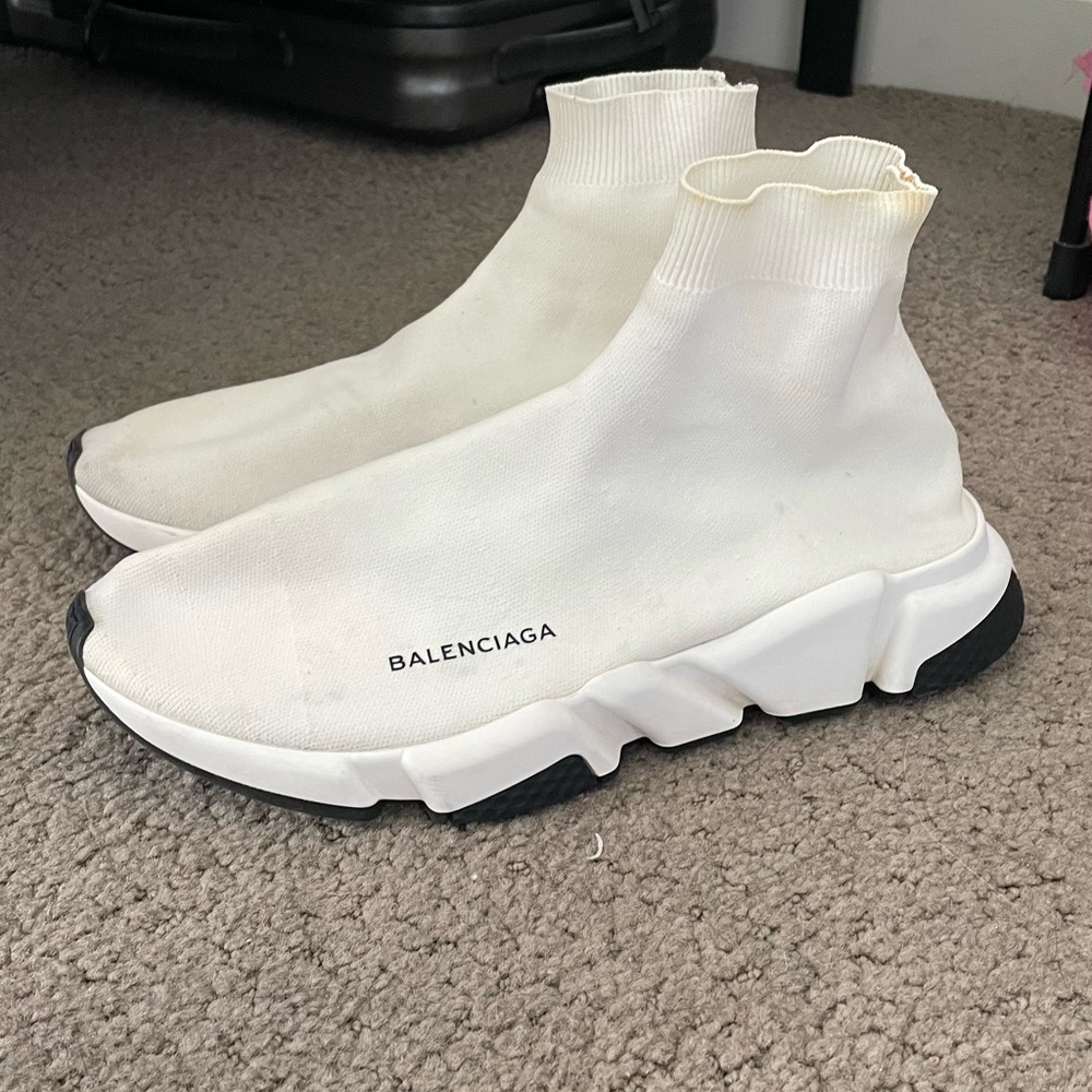 Balenciaga Ivory Sock Sneakers